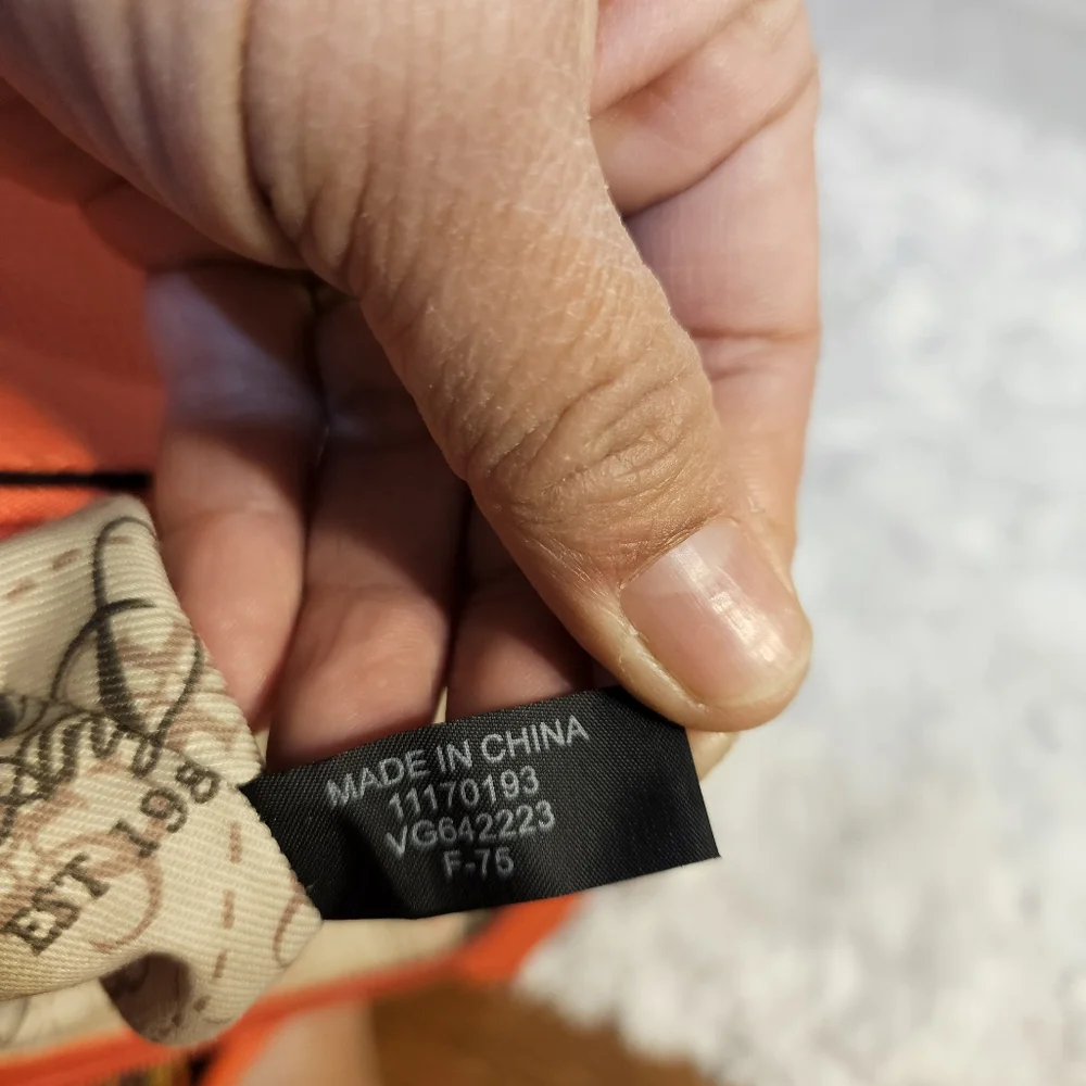 Guess Orange Faux Leather Cosmetic Bag Travel Pouch‎ Clutch - Picture 11 of 15